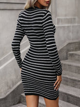 Load image into Gallery viewer, Autumn Winter Round Neck Women Clothing Knitwear Women Color Striped Pullover Mid Length Sweater Women