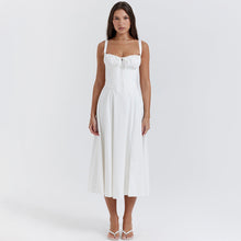Load image into Gallery viewer, Women Clothing Sexy Backless Slim Fit Strap Dress Vacation Floral Split Mid Length Dress