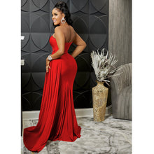 Load image into Gallery viewer, Solid Color Party Tight One Shoulder Sleeve Dress Maxi Dress Women