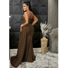 Load image into Gallery viewer, Solid Color Party Tight One Shoulder Sleeve Dress Maxi Dress Women