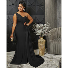 Load image into Gallery viewer, Solid Color Party Tight One Shoulder Sleeve Dress Maxi Dress Women