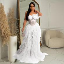 Load image into Gallery viewer, Women Wear Solid Color Sleeveless Corset Mesh Maxi Dress Dress