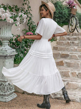 Load image into Gallery viewer, Mixed Elegant Princess French Royal Pure White Waist Drawstring Slimming Nightdress Dress