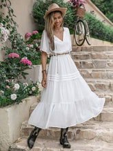 Load image into Gallery viewer, Mixed Elegant Princess French Royal Pure White Waist Drawstring Slimming Nightdress Dress