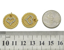 Load image into Gallery viewer, CZ Heart on Round Coin Charm, Sku#LK645