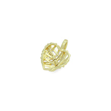 Load image into Gallery viewer, Clear CZ Gold Cage Puffy Heart Charm Pendant, Sku#LD708