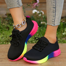 Load image into Gallery viewer, Women's Lace-Up Mesh Sneakers | Rainbow Sole Breathable Running Shoes