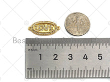 Load image into Gallery viewer, LOVE Connector/Link, Oval Shape Connector, Cz Pave Bracelet Necklace Connector in Gold Finish, 10x22mm,sku#LK95