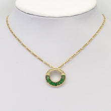 Load image into Gallery viewer, Colorful Baguette CZ Gold Round Ring Charm, Sku#LX323