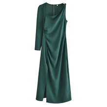 Load image into Gallery viewer, Women Elegant Tint Metal Ornament Asymmetric Dress