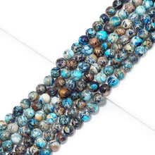 Load image into Gallery viewer, Blue Imperial Jasper Round Smooth Beads, 6mm/8mm/10mm, Sku#U1519