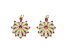 Load image into Gallery viewer, CZ White Enamel Radial Heart Charm, Sku#LX43