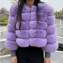 Load image into Gallery viewer, Faux Fox-fur Patchwork Thickened Warm Fur Coat