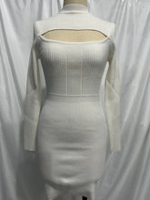 Load image into Gallery viewer, Long Sleeve Knitted Dress Autumn Winter Hollow Out Cutout Sexy Skinny Short Dress