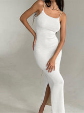 Load image into Gallery viewer, Mid Length Tight Knitted Dress Summer Sexy Slit Camisole Dress