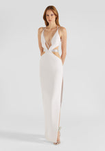 Load image into Gallery viewer, White Rhinestone Hollow Out Cutout out Dress Camisole Backless Maxi Dress Dress Slim Bandage