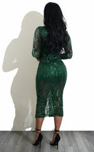 Load image into Gallery viewer, Sexy Deep V Plunge Plunge Split Sequin Long Sleeve Dress Nightclub