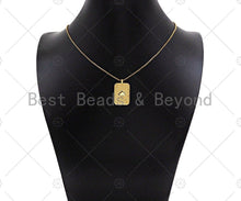 Load image into Gallery viewer, 18K Dainty Gold Ace of Spade Pendant, Peach Heart Charm, sku#LK228