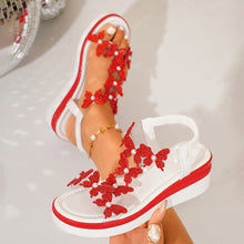 Load image into Gallery viewer, Women's Bow-tie Wedge Platform Sandals | Rhinestone Peep-toe Slip-on