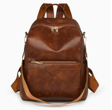 Load image into Gallery viewer, Women's Large Capacity Backpack - Waterproof PU Leather Commuter Backpack with Multiple Pockets