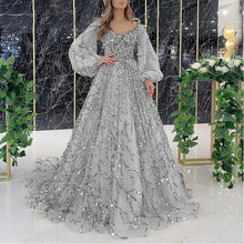 Load image into Gallery viewer, Gold Heavy Industry Beads Luxury Evening Dress Sexy Socialite Aura Queen Maxi Dress