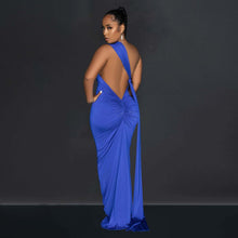 Load image into Gallery viewer, Women Wear Solid Color Backless Pleated Irregular Asymmetric Maxi Dress Women