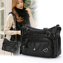 Load image into Gallery viewer, Women's PU Leather Crossbody Bag – Multi-Layer Spacious Shoulder Bag with Phone &amp; Card Pockets