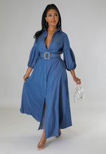 Load image into Gallery viewer, Autumn Blue Denim Shirt Long Sleeve Women Clothing Shirt Dress
