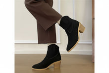 Load image into Gallery viewer, Women's Retro Sock Bootie | Pointed Toe Slip-On | Mid Heel
