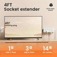 Load image into Gallery viewer, 18-Outlet Power Strip with USB &amp; Type-C – Surge Protection