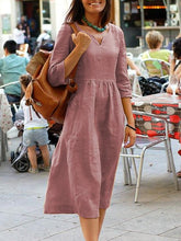 Load image into Gallery viewer, Women Clothing Autumn Winter Loose Half Length Sleeve Dress