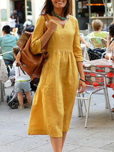 Load image into Gallery viewer, Women Clothing Autumn Winter Loose Half Length Sleeve Dress