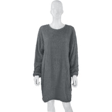 Load image into Gallery viewer, Autumn Winter Women Clothes Mid Length Long Sleeve Round Neck Loose Plush Dress