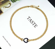 Load image into Gallery viewer, Gold Cuban Chain Heart Necklace, sku#CL18