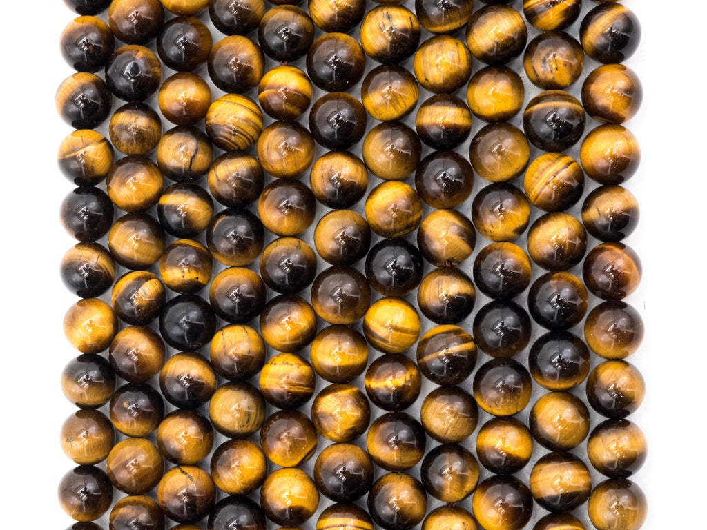 Quality Natural Yellow Gold Tiger Eye Beads, U235
