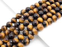 Load image into Gallery viewer, Quality Natural Yellow Gold Tiger Eye Beads, U235
