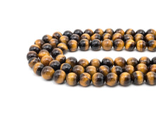Load image into Gallery viewer, Quality Natural Yellow Gold Tiger Eye Beads, U235