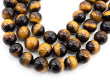Load image into Gallery viewer, Quality Natural Yellow Gold Tiger Eye Beads, U235