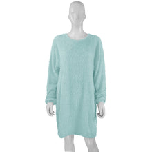 Load image into Gallery viewer, Autumn Winter Women Clothes Mid Length Long Sleeve Round Neck Loose Plush Dress
