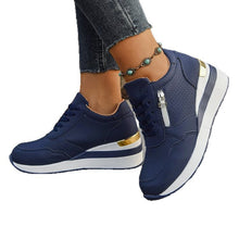 Load image into Gallery viewer, Casual Lightweight Athletic Sneakers for Women | Round Toe High-Top Sports Shoes | Blue, Black, Gray