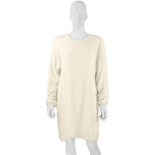 Load image into Gallery viewer, Autumn Winter Women Clothes Mid Length Long Sleeve Round Neck Loose Plush Dress