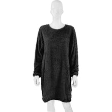 Load image into Gallery viewer, Autumn Winter Women Clothes Mid Length Long Sleeve Round Neck Loose Plush Dress