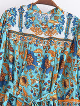 Load image into Gallery viewer, Winter Graceful Fashionable round Neck Long Sleeve Belt Printed Shirt Dress for Women