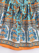 Load image into Gallery viewer, Winter Graceful Fashionable round Neck Long Sleeve Belt Printed Shirt Dress for Women