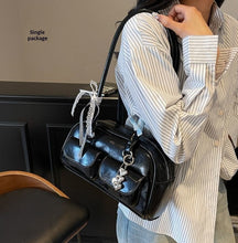 Load image into Gallery viewer, Bow-Tie Ribbon Bowling Bag | Stylish High-Capacity Shoulder &amp; Tote Bag for Women