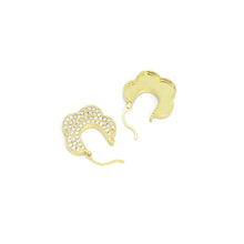 Load image into Gallery viewer, Clear CZ Flower Shape Hoop Earrings, Sku#L732