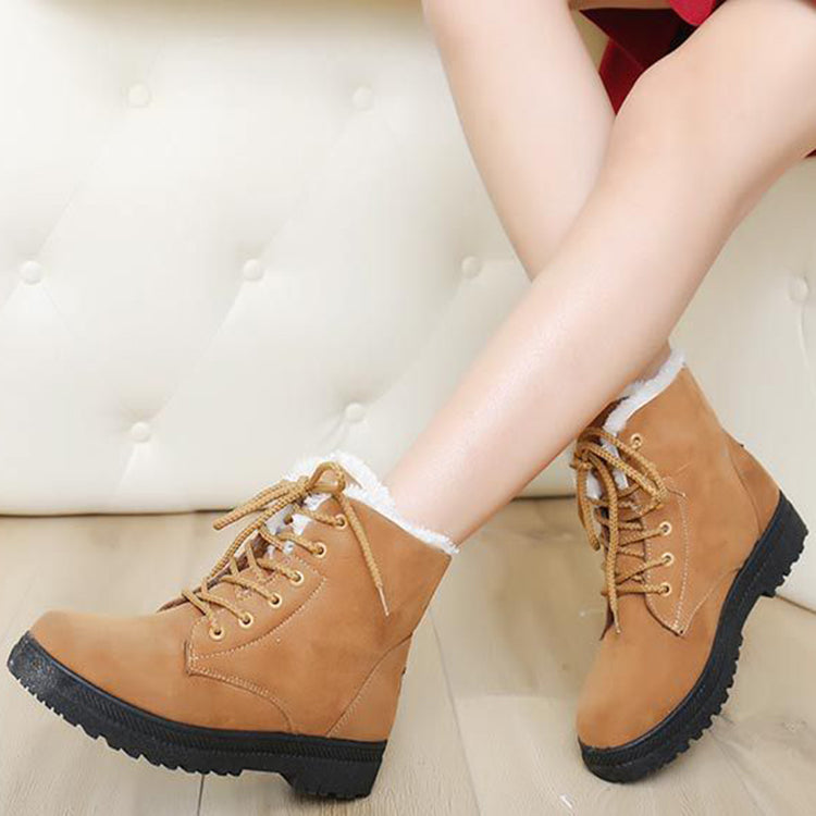 Women's Warm Plush Snow Boots | Cozy Ankle Boots with Rubber Sole