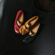 Load image into Gallery viewer, Full Grain Leather Tabi Mary Jane Flats