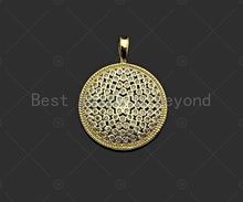 Load image into Gallery viewer, Gold Filled CZ Micro Pave Round Honeycomb Shape Pendant,18K Gold Filled Hive Charm, Necklace Bracelet Charm Pendant,20x27mm,Sku#LK356