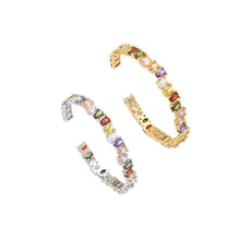 Load image into Gallery viewer, Colorful CZ Cuff Bracelet, Sku#X29